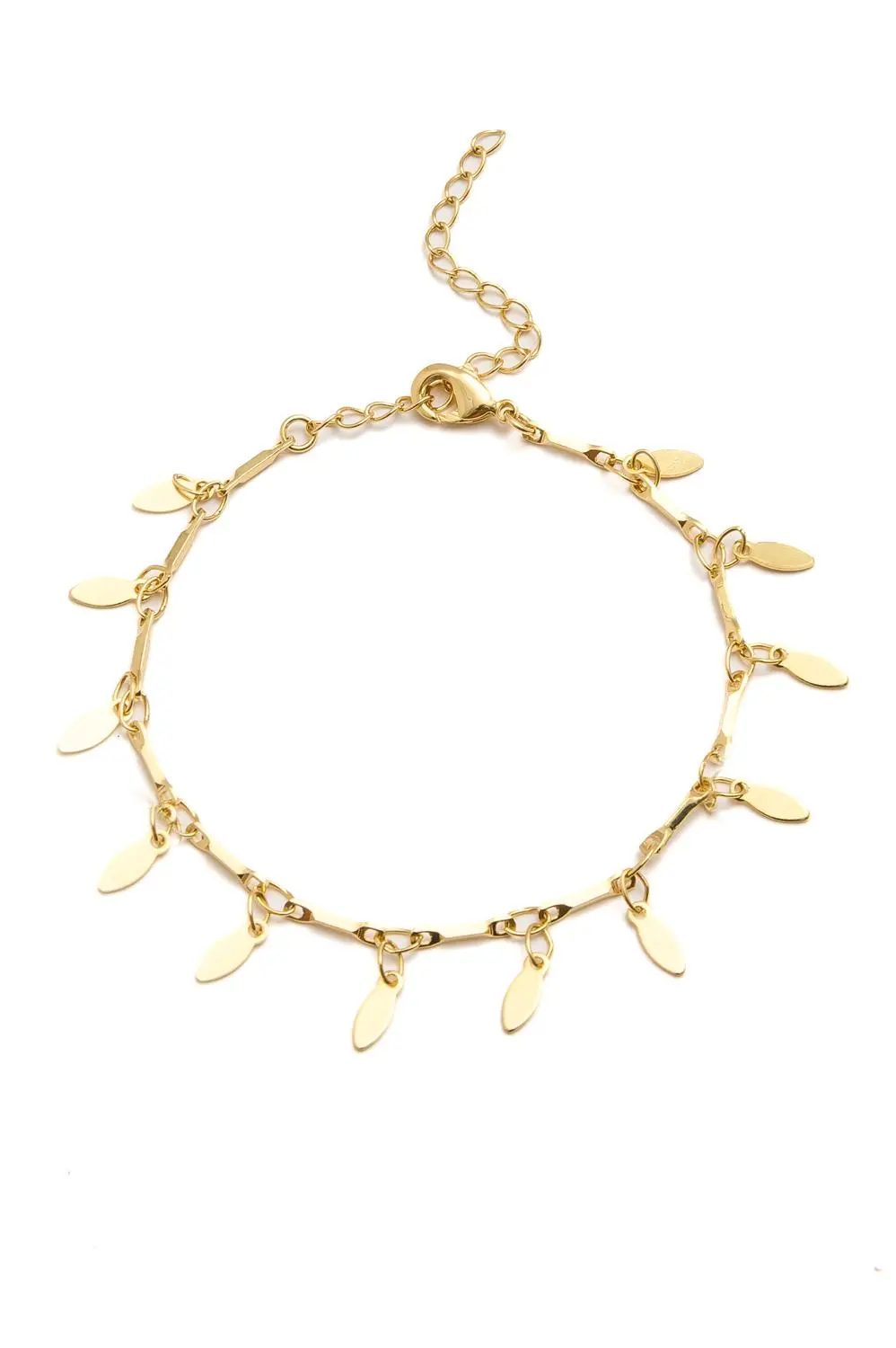 Pulseira Medalha Oval Soltas com Banho em Ouro 18k