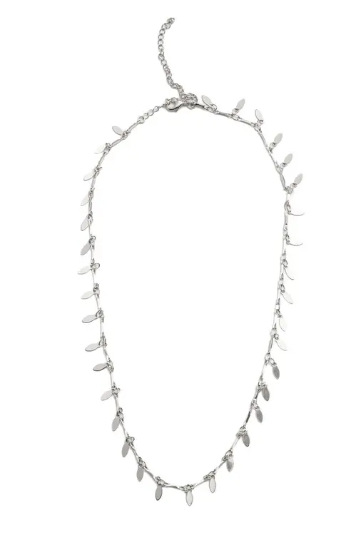 Choker Medalha Oval Soltas com Banho em Ródio Branco