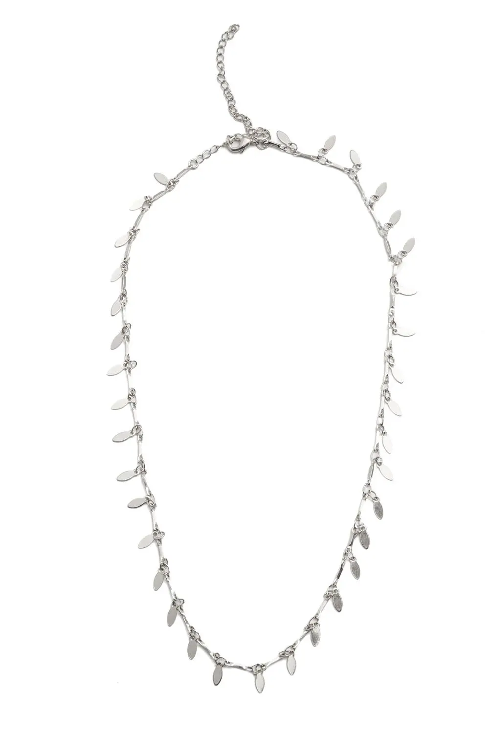 Choker Medalha Oval Soltas com Banho em Ródio Branco