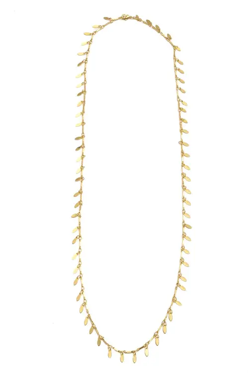 Colar Longo Medalha Oval Soltas com Banho em Ouro 18k