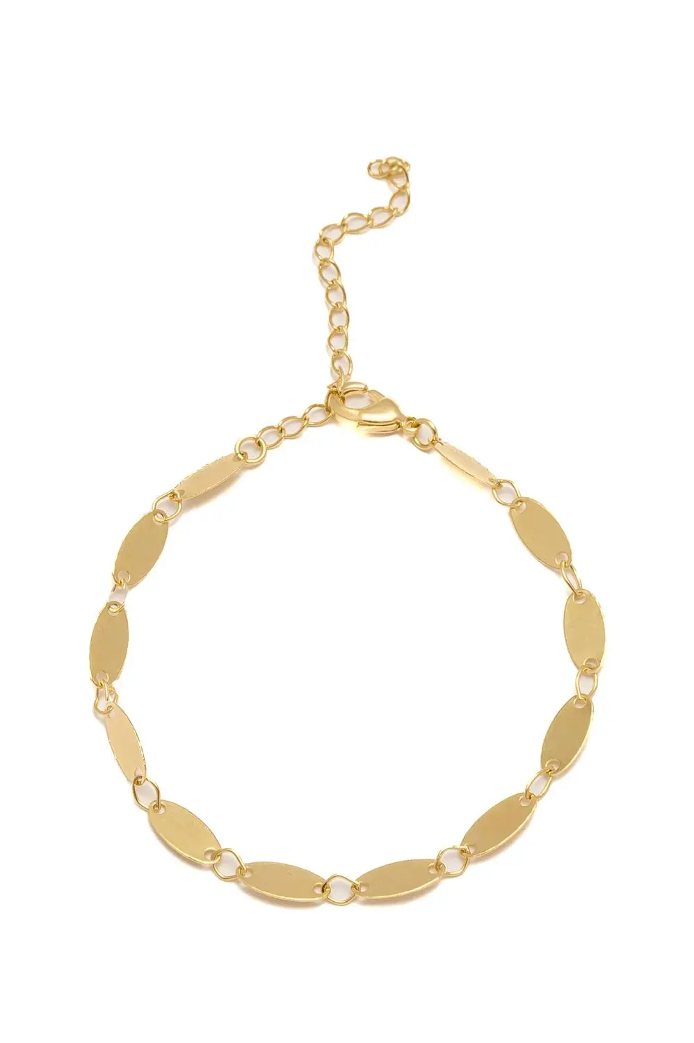 Pulseira Medalhinha Oval com Banho em Ouro 18k