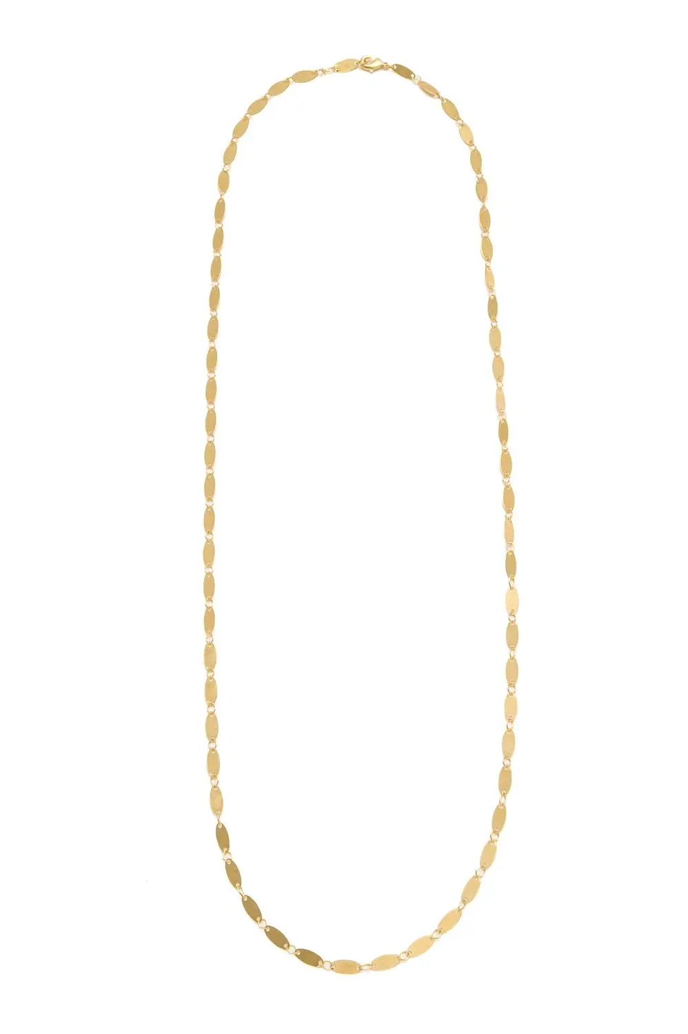 Colar Longo Medalhinha Oval com Banho em Ouro 18k