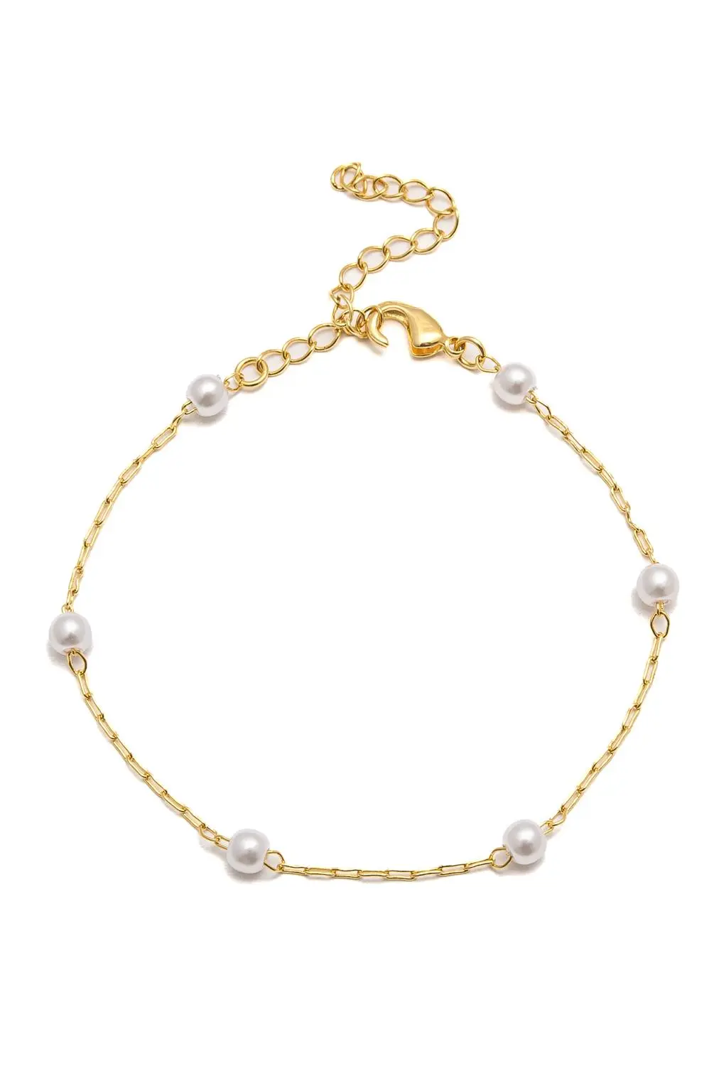 Pulseira Elos Pérola com Banho em Ouro 18k
