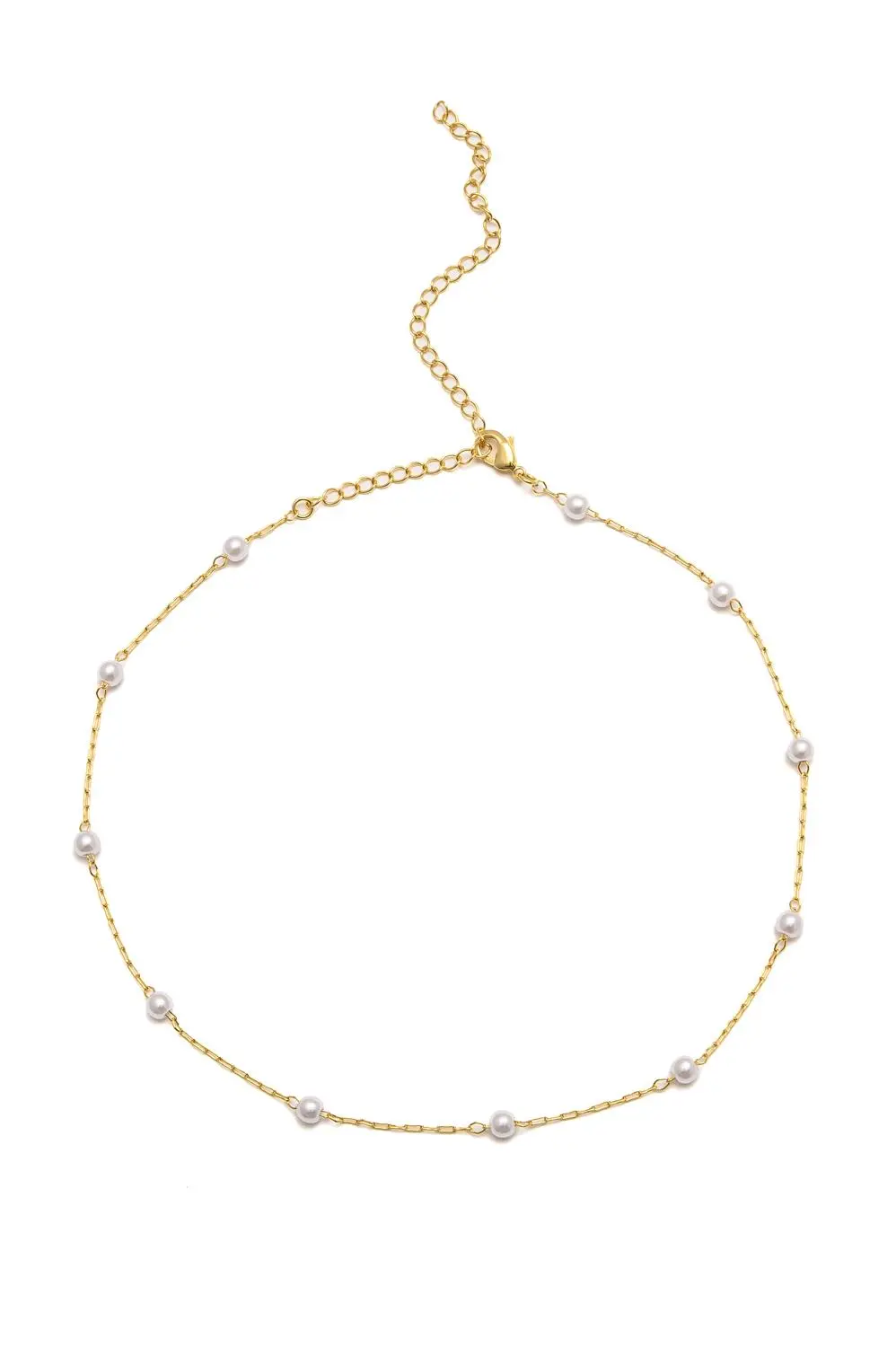 Choker Elos Pérola com Banho em Ouro 18k