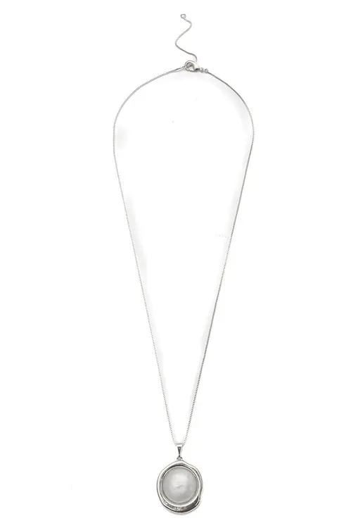 Colar Esfera Madrepérola com Banho em Ródio Branco