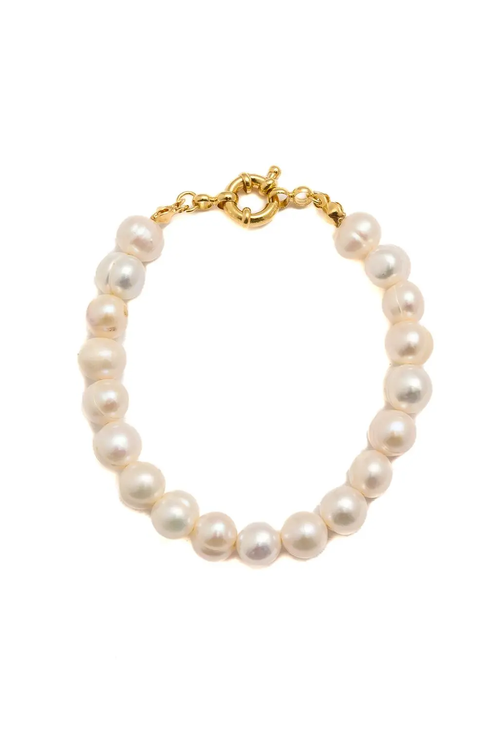 Pulseira de Pérolas Barroca com Banho em Ouro 18k