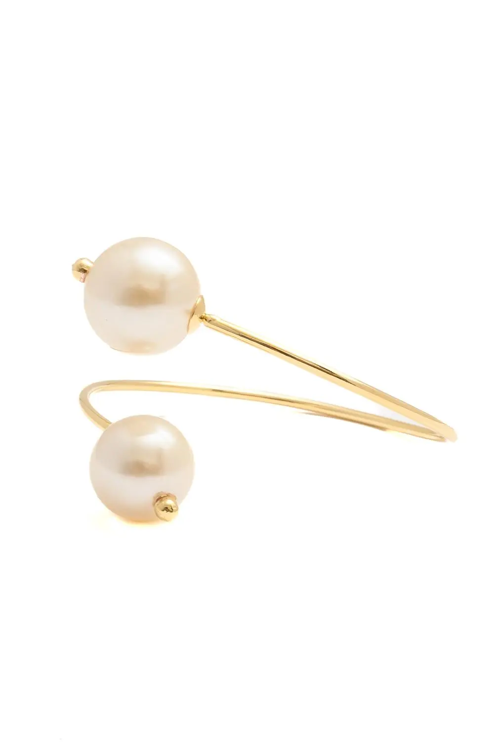 Bracelete Duas Pérolas com Banho em Ouro 18k