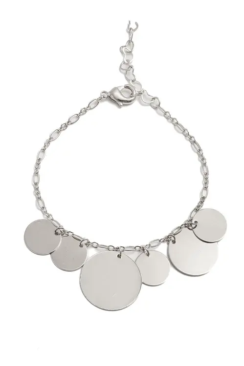 Pulseira Boho com Banho em Ródio Branco
