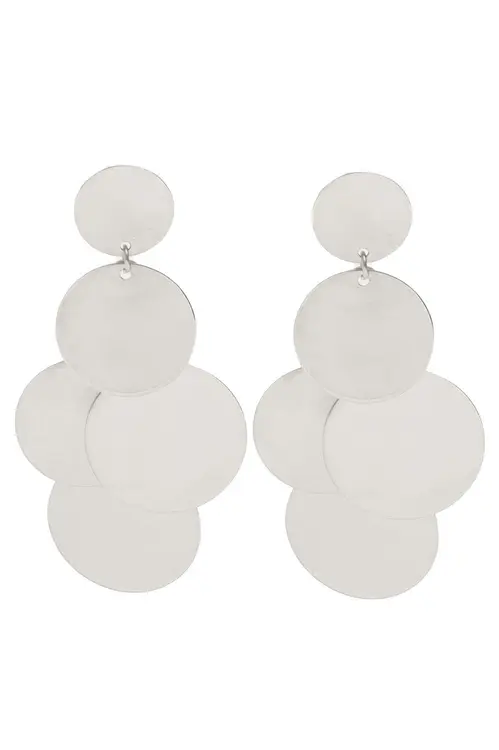 Brinco Boho com Banho em Ródio Branco