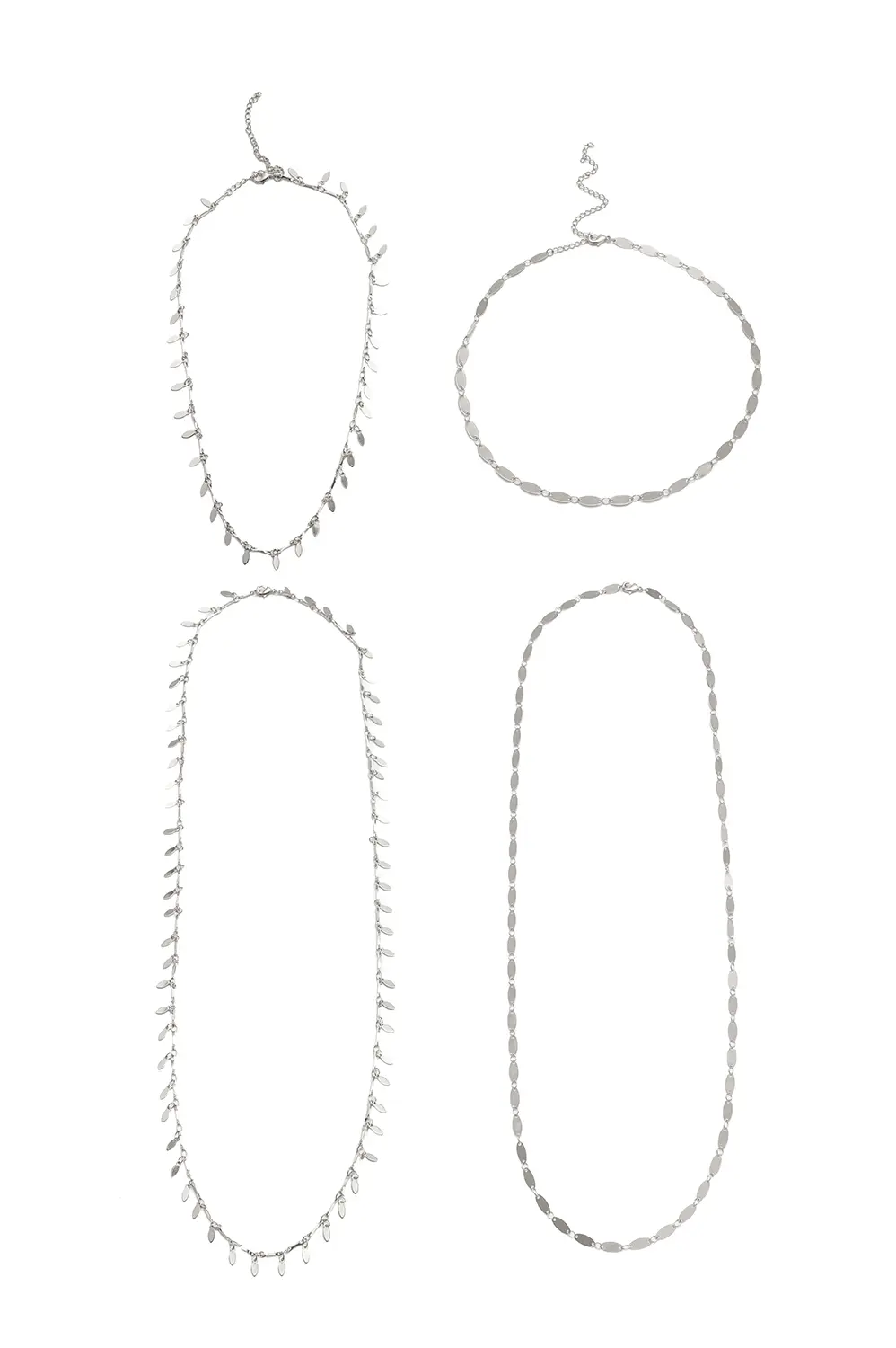 Kit de Colares Medalhas com Banho em Ródio Branco