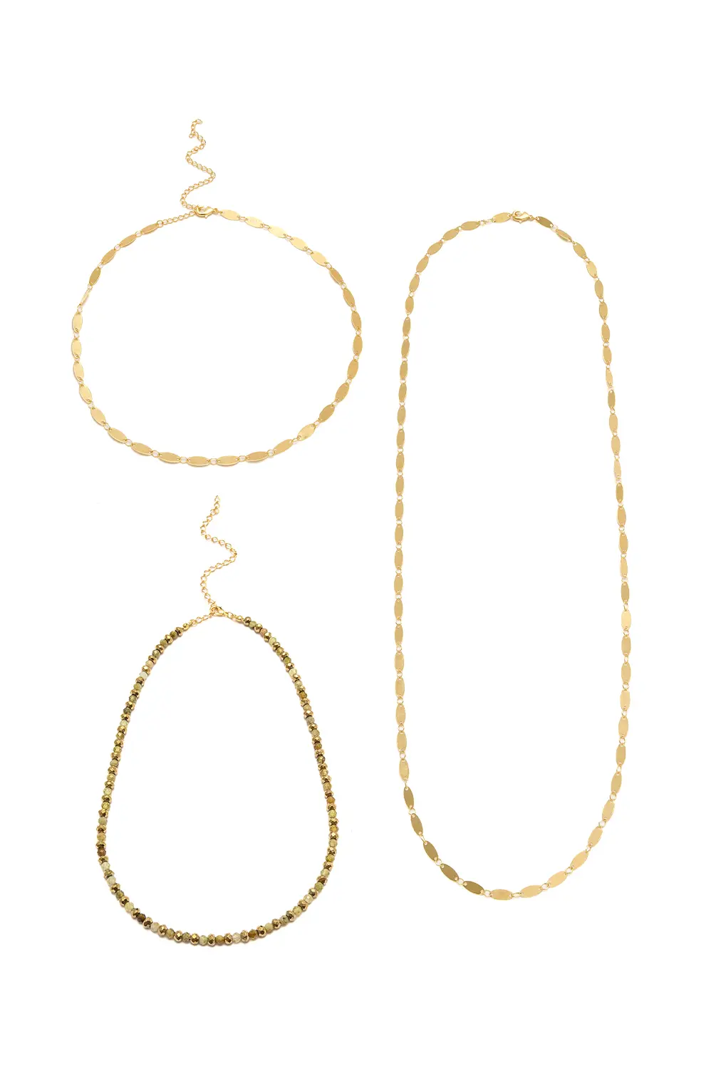 Kit Medalhinha e Cristais Verdes com Banho em Ouro 18k
