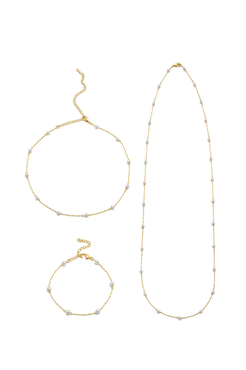 Kit Elos Pérola com Banho em Ouro 18k