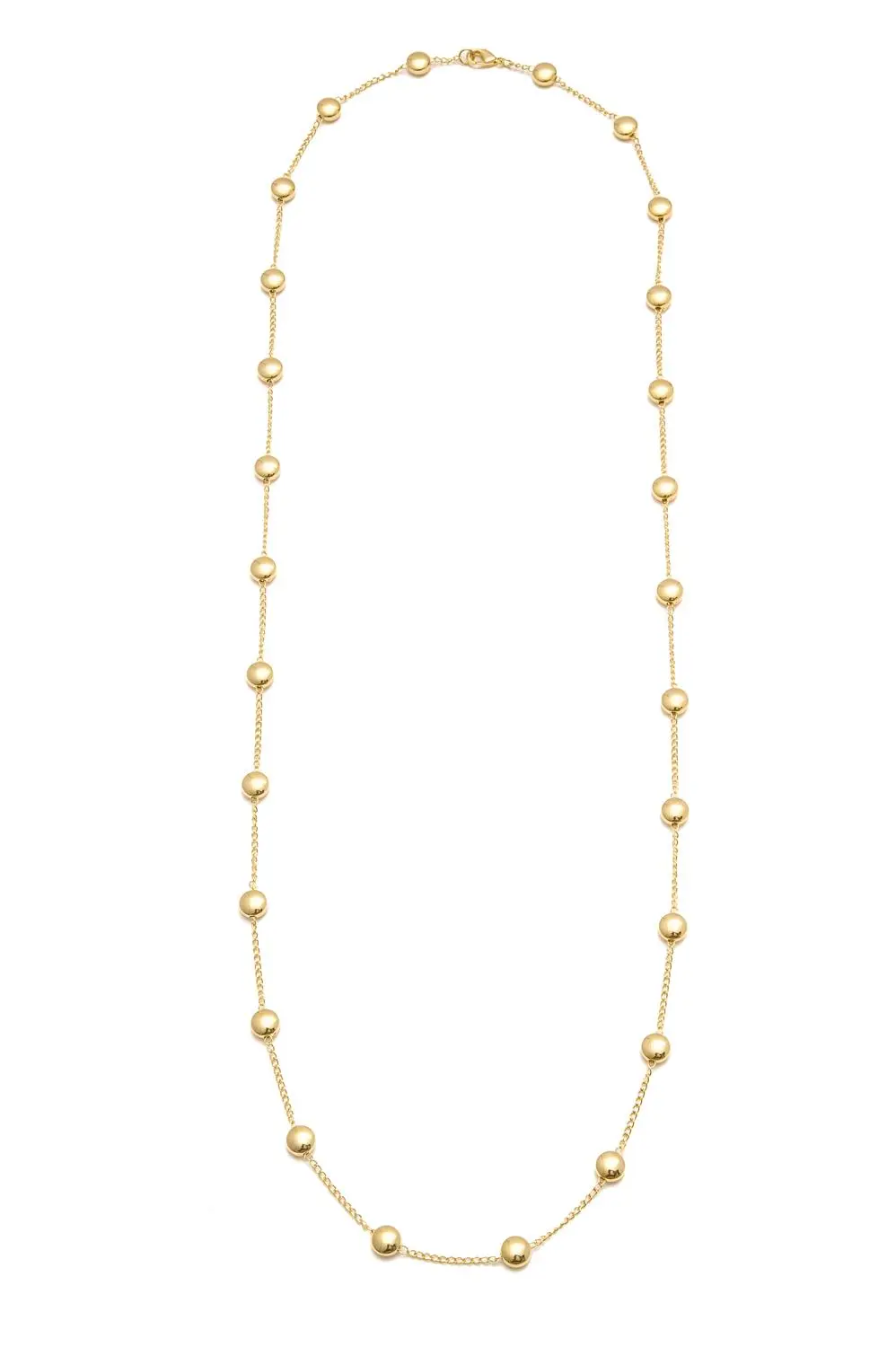 Colar Longo Tacha com Banho em Ouro 18k