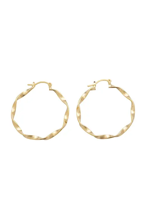 Argola Fina G Trançada com Banho em Ouro 18k