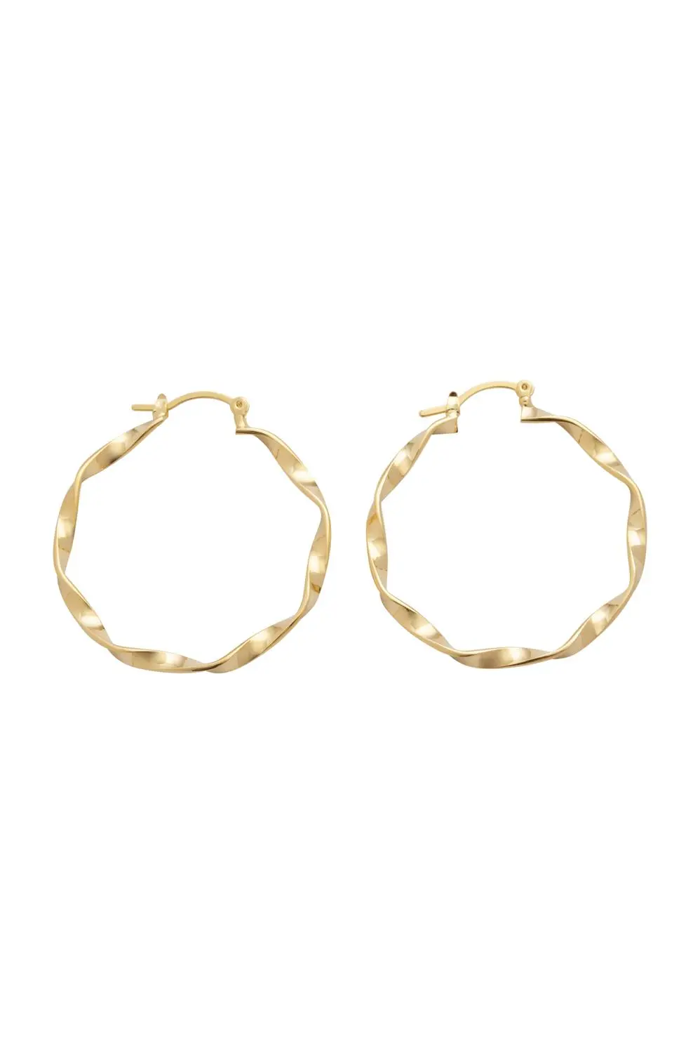Argola Fina G Trançada com Banho em Ouro 18k