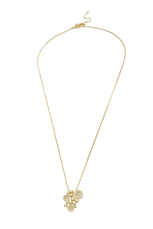 Colar Esferas e Zircônias com Banho em Ouro 18k