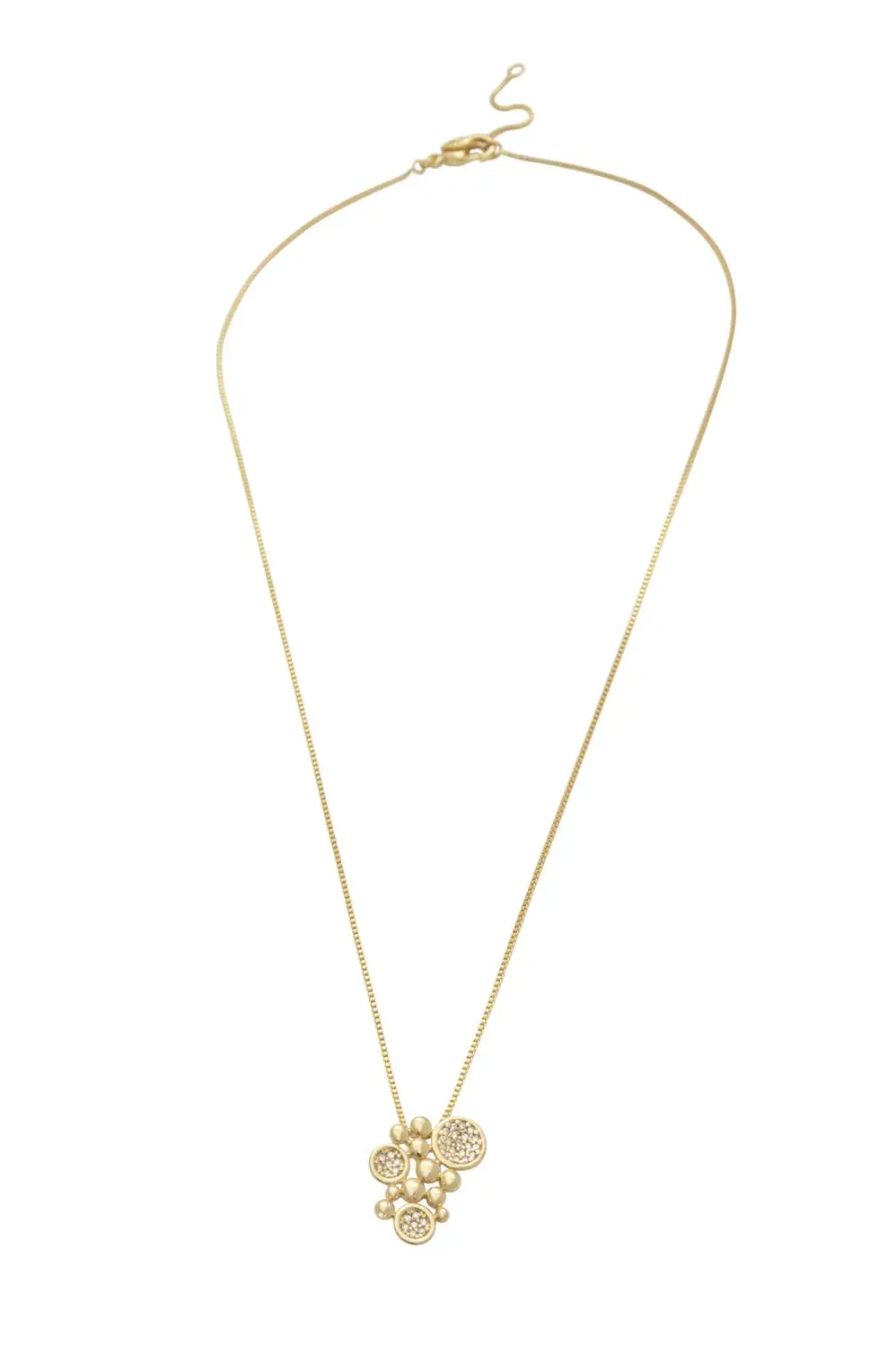 Colar Esferas e Zircônias com Banho em Ouro 18k