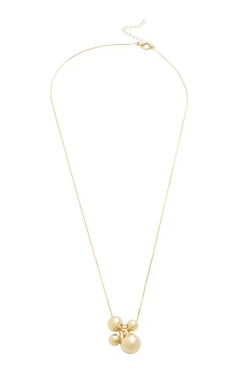 Colar Cinco Esferas com Banho em Ouro 18k