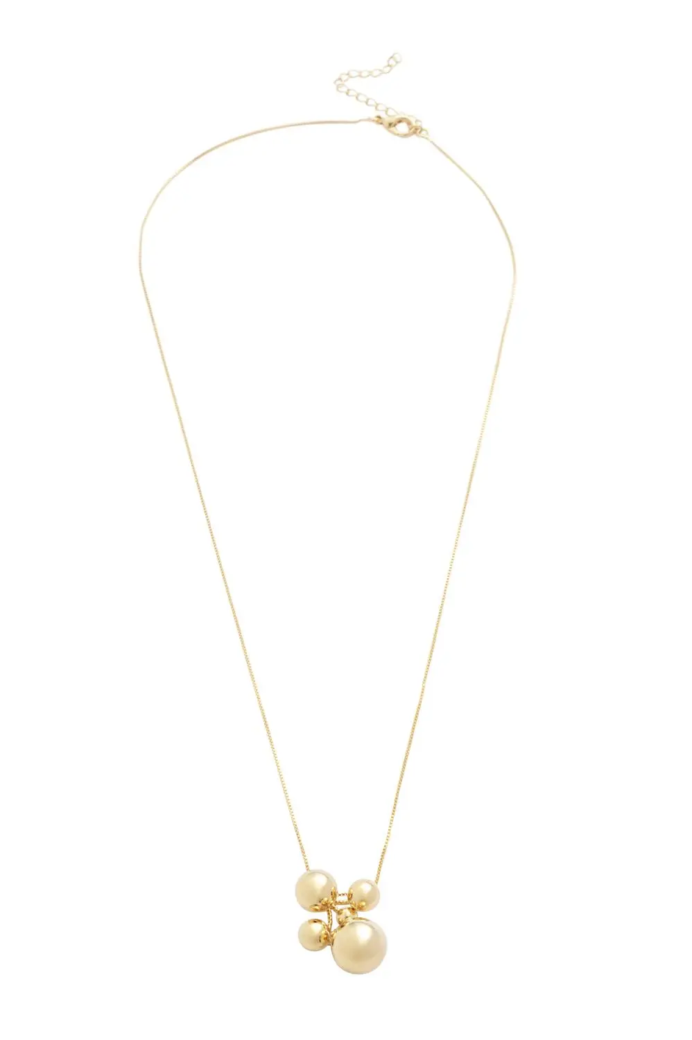 Colar Cinco Esferas com Banho em Ouro 18k