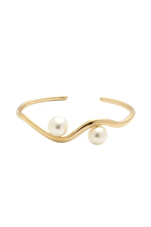 Bracelete Organic Pérola com Banho em Ouro 18k