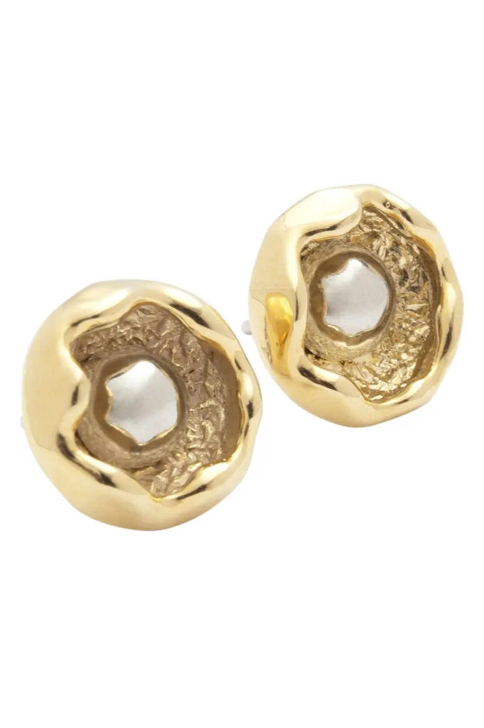 Brinco Encaixe Dois Banhos | Ouro 18k e Ródio Branco