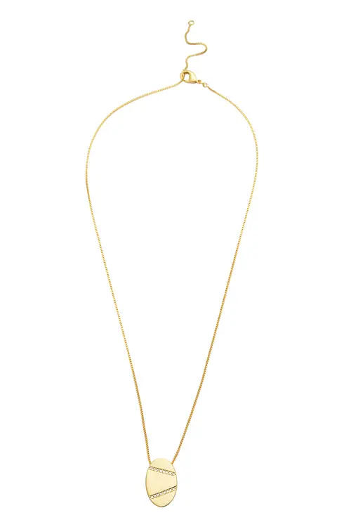 Colar Oval de Zircônias com Banho em Ouro 18k
