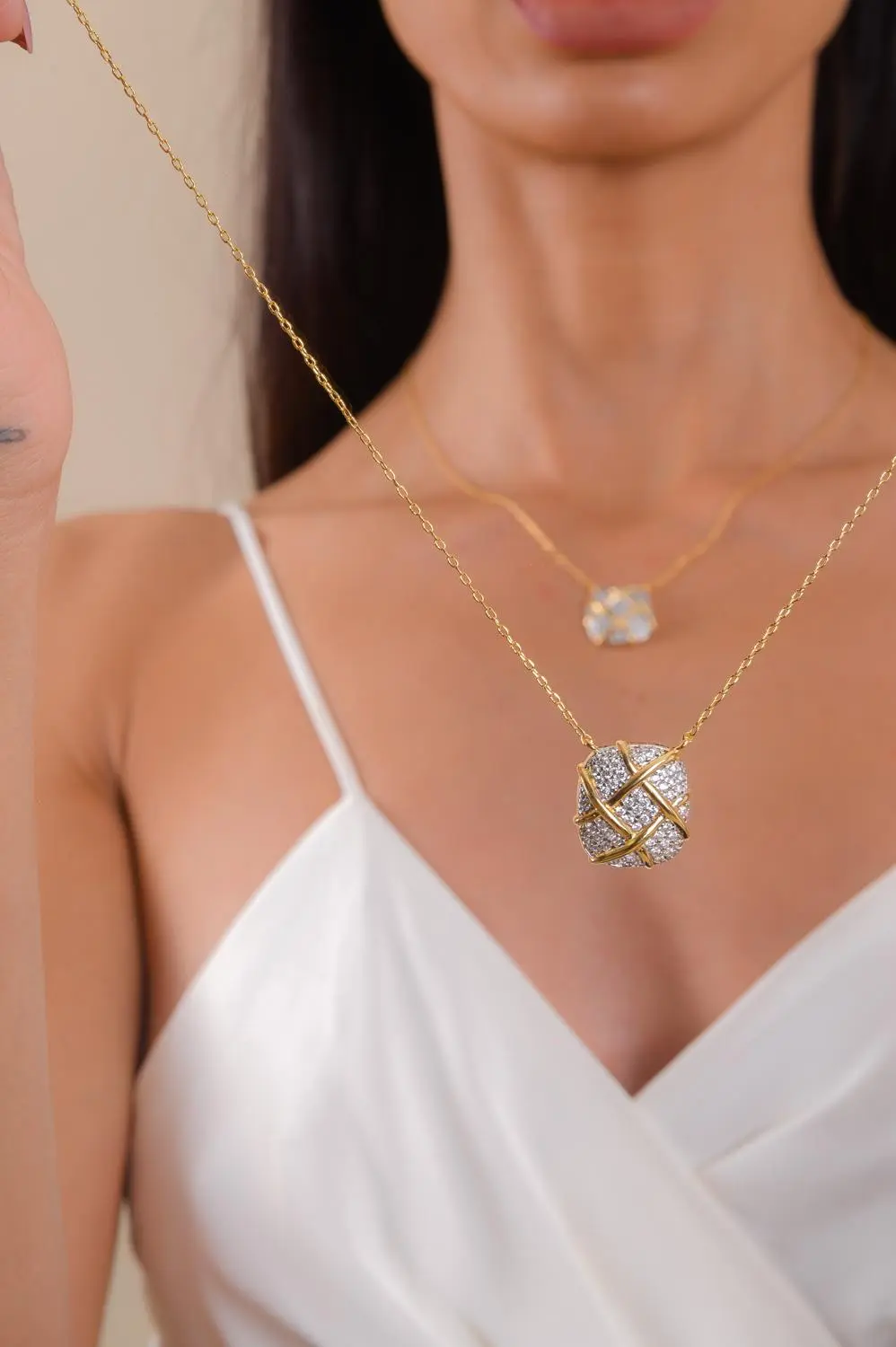 Colar Memórias om Banho em Ouro 18k | Canetiado em Ródio Branco