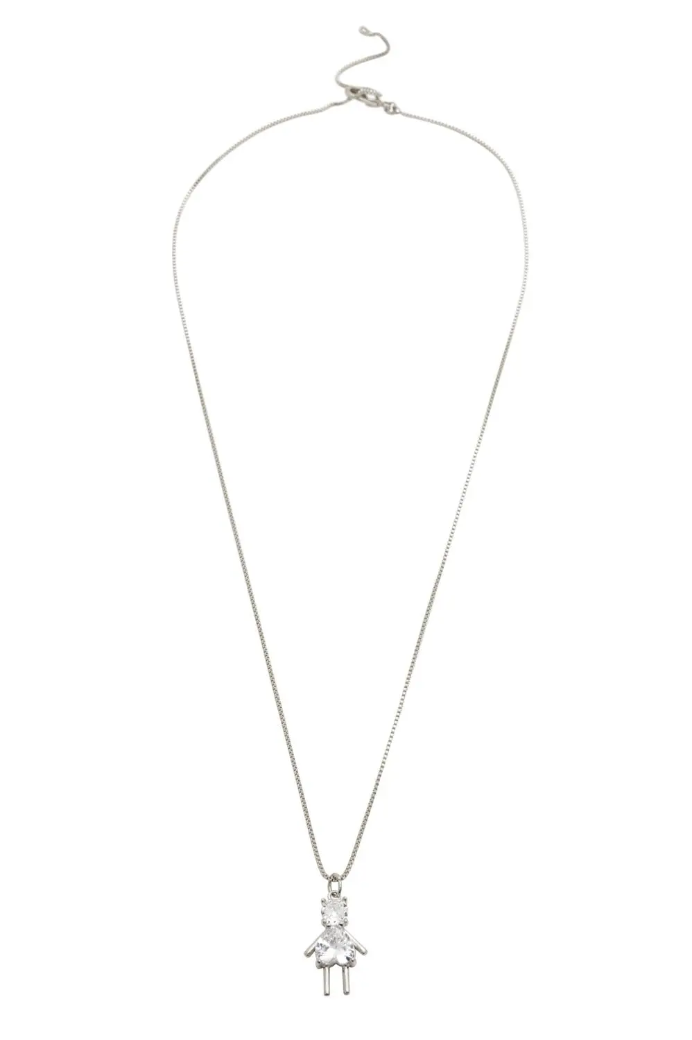 Colar com Pingente Cristal Filha com Banho em Ródio Branco