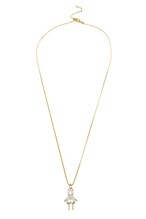 Colar com Pingente Cristal Filha com Banho em Ouro 18k