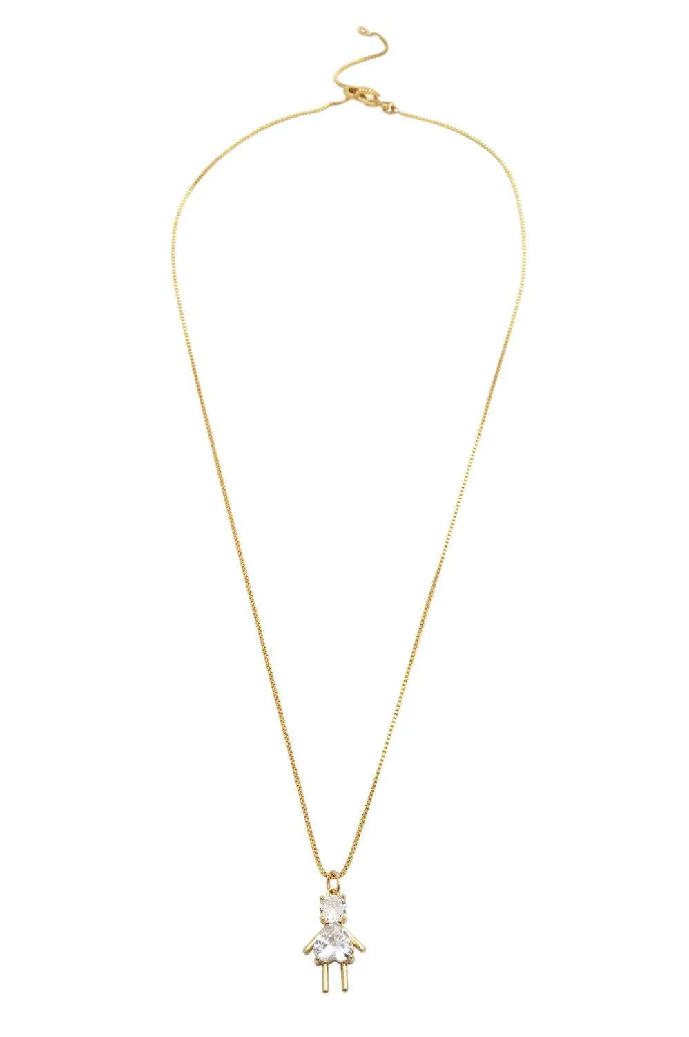 Colar com Pingente Cristal Filha com Banho em Ouro 18k