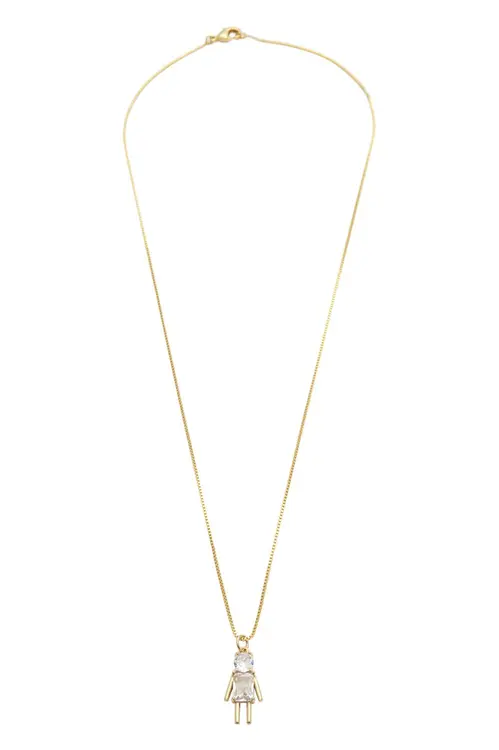 Colar com Pingente Cristal Filho com Banho em Ouro 18k