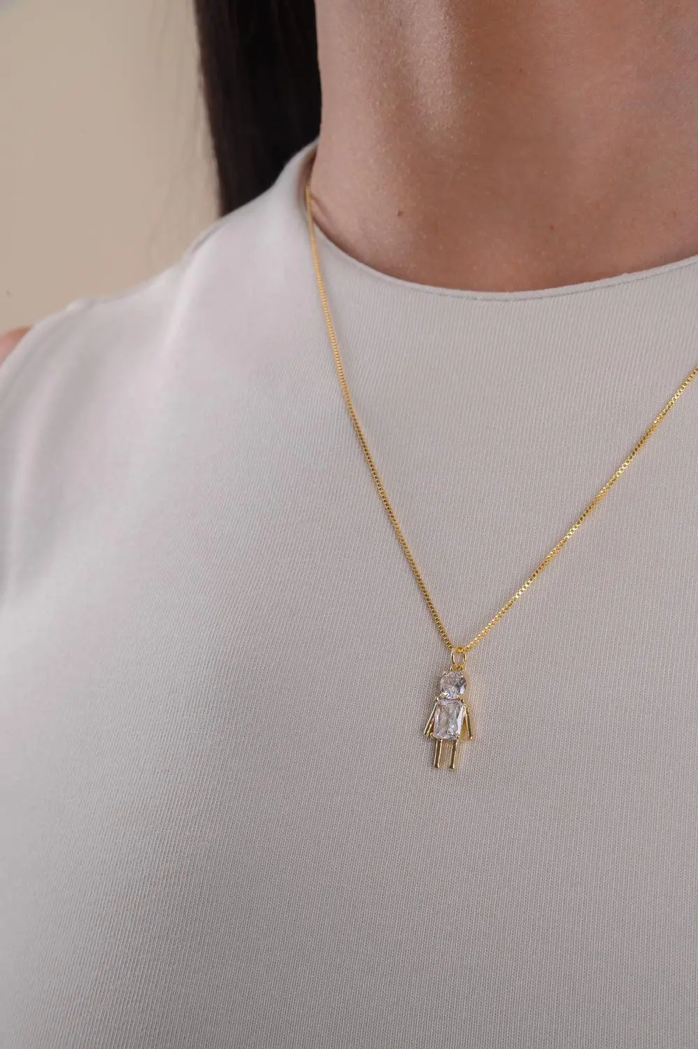 Colar com Pingente Cristal Filho com Banho em Ouro 18k