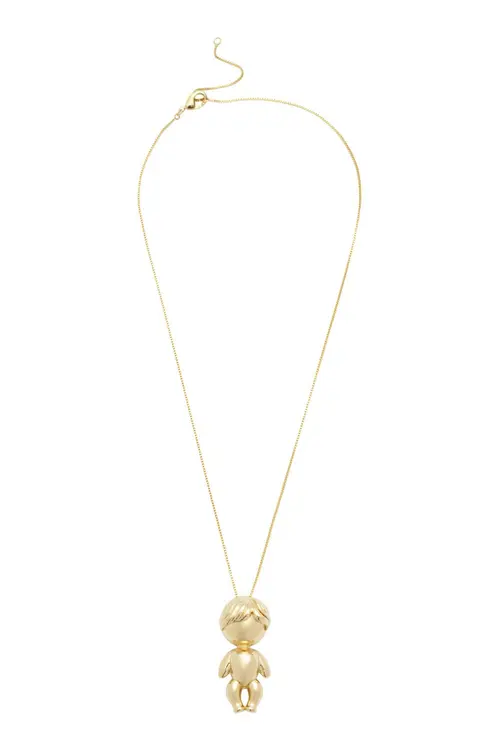 Pingente Menino com Corrente Veneziana com Banho em Ouro 18k