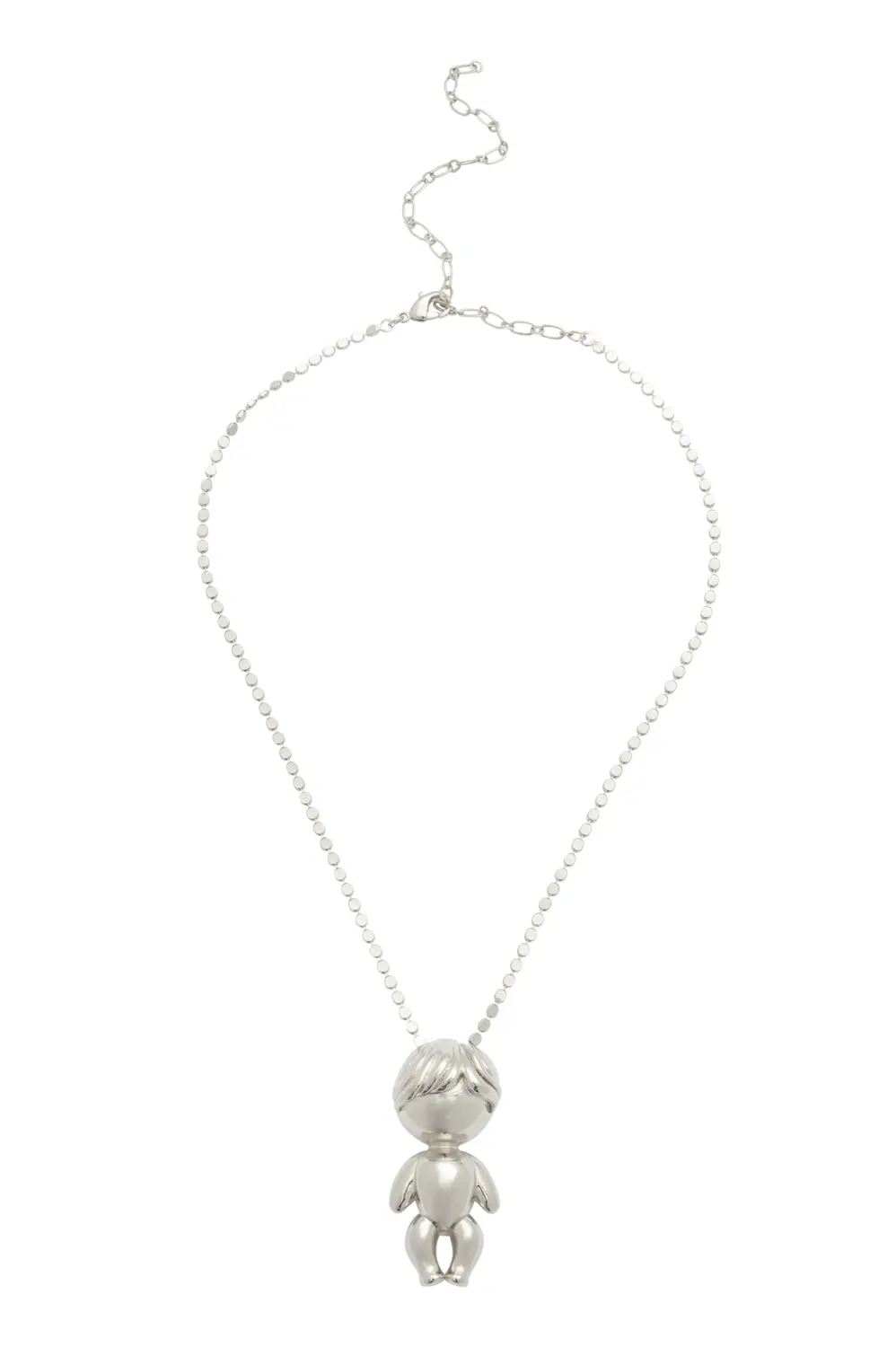 Pingente Menino com Choker Diamantada com Banho em Ródio Branco