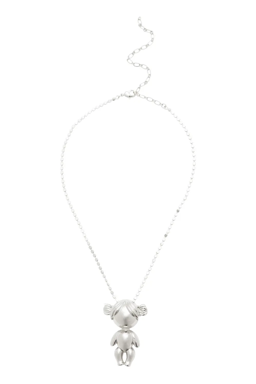 Pingente Menina com Choker Diamantada com Banho em Ródio Branco