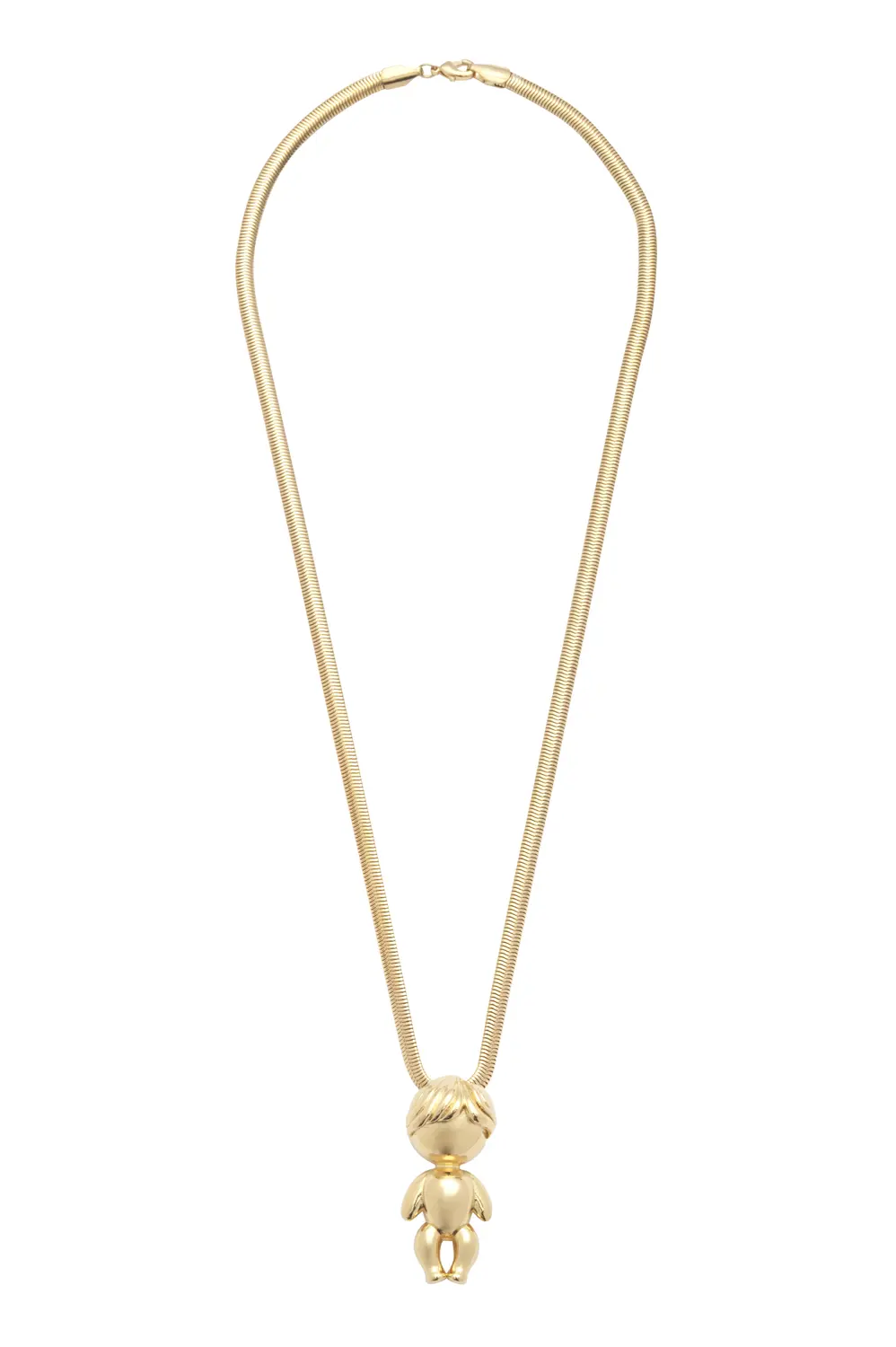 Pingente Menino com Colar Malha Fina 50 cm |  Banho em Ouro 18k