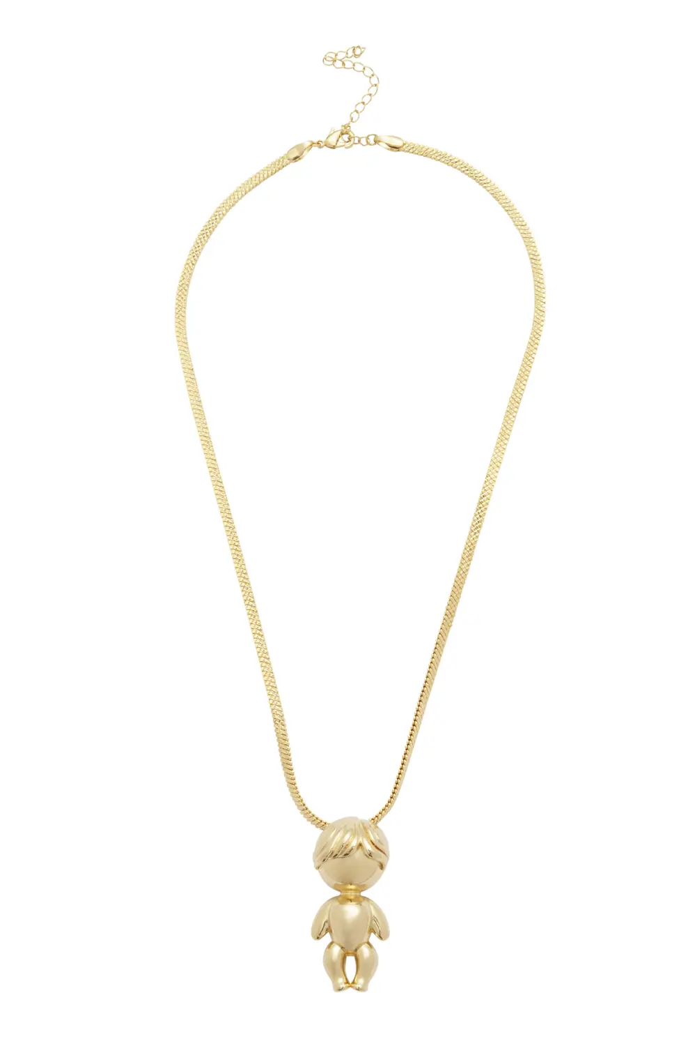 Pingente Menino com Choker Fita Desenhada com Banho em Ouro 18k