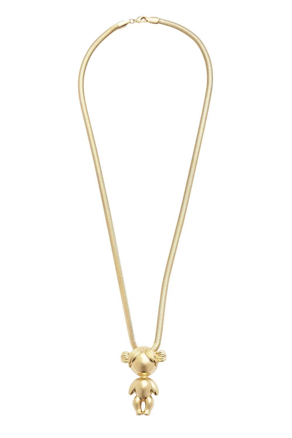 Pingente Menina com Colar Malha Fina 50 cm |  Banho em Ouro 18k