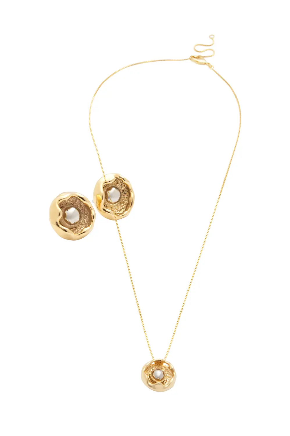 Kit Colar e Brinco Encaixe Dois Banhos | Ouro 18k e Ródio Branco