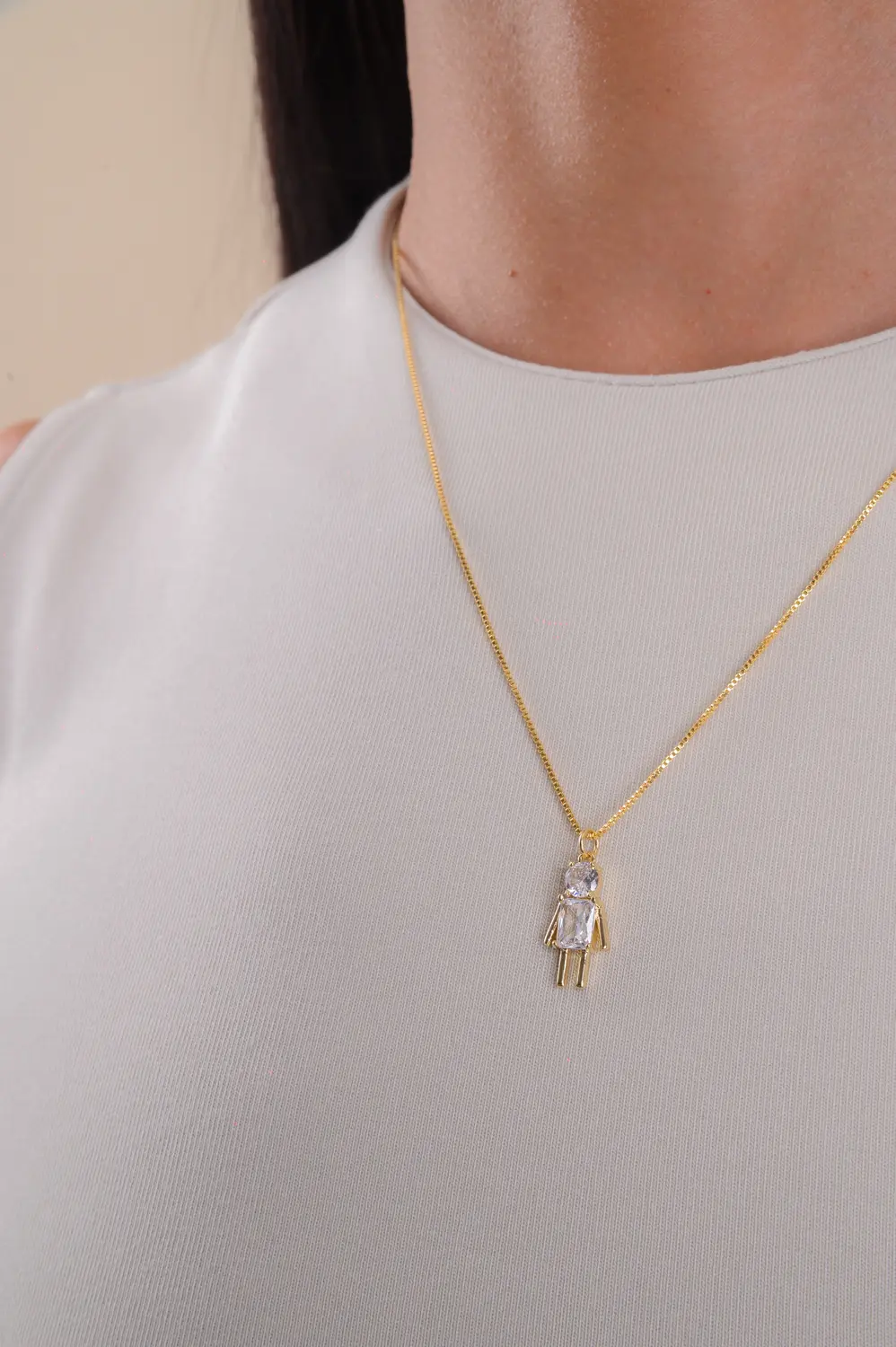 Pingente Cristal Filho com Banho em Ouro 18k