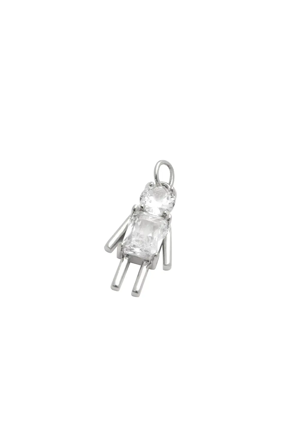 Pingente Cristal Filho com Banho em Ródio Branco