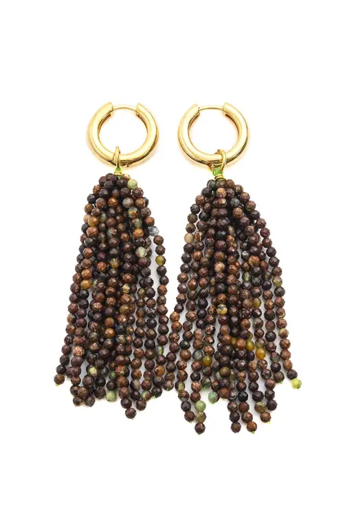Brinco Cristais com Banho em Ouro 18k
