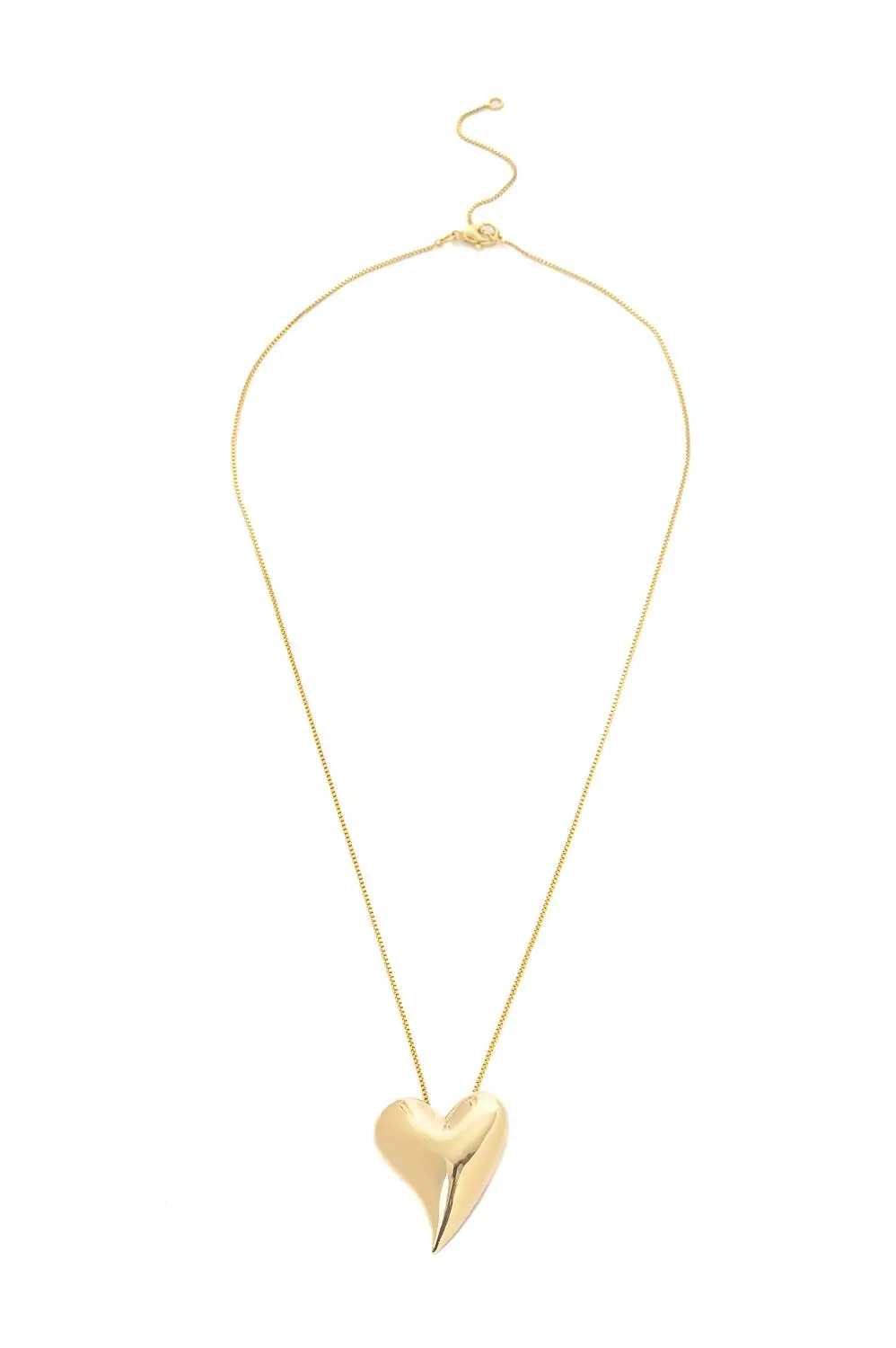 Colar Coração Liso Encontro com Banho em Ouro 18k