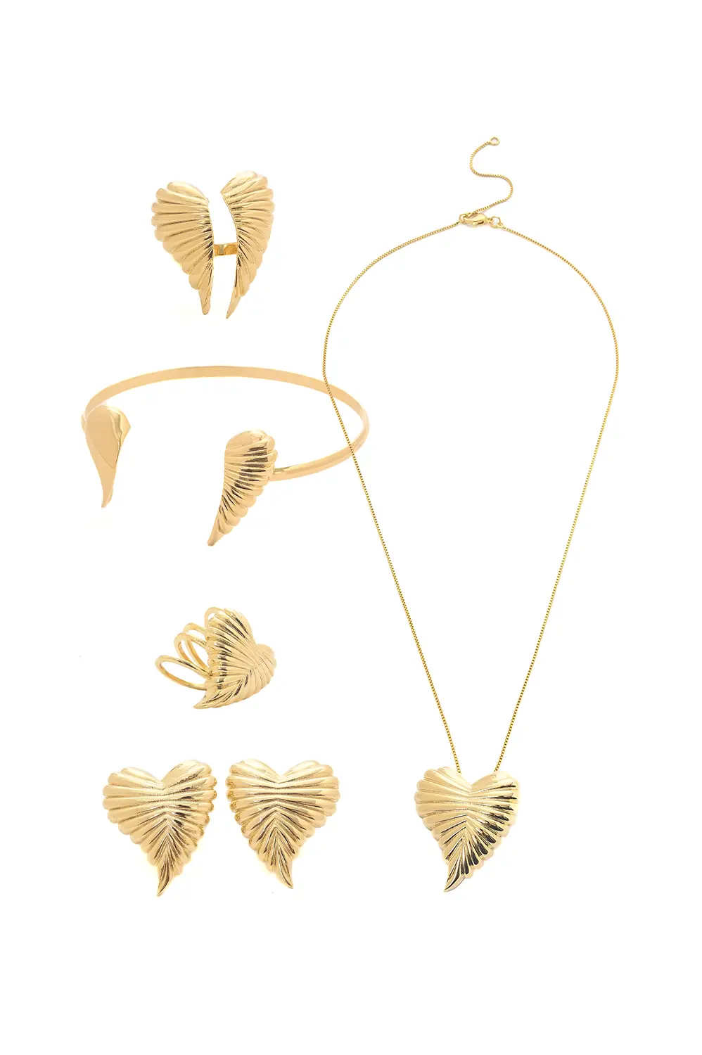 Kit Coração Goma com Banho em Ouro 18k