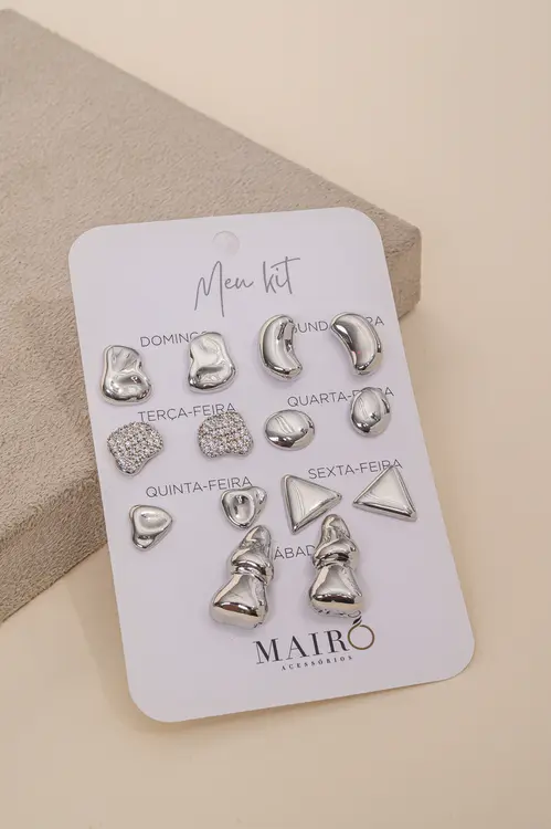 Kit Dia a Dia Elegante em Ródio Branco