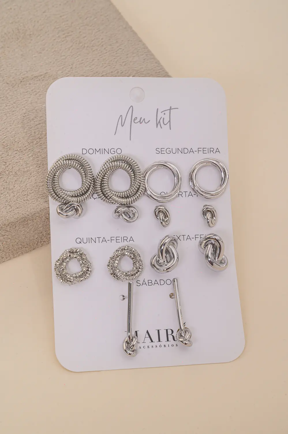 Kit Dia a Dia Nó em Ródio Branco