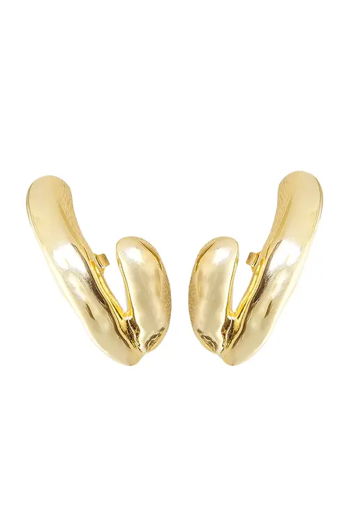 Brinco Duas Gamas com Banho em Ouro 18k