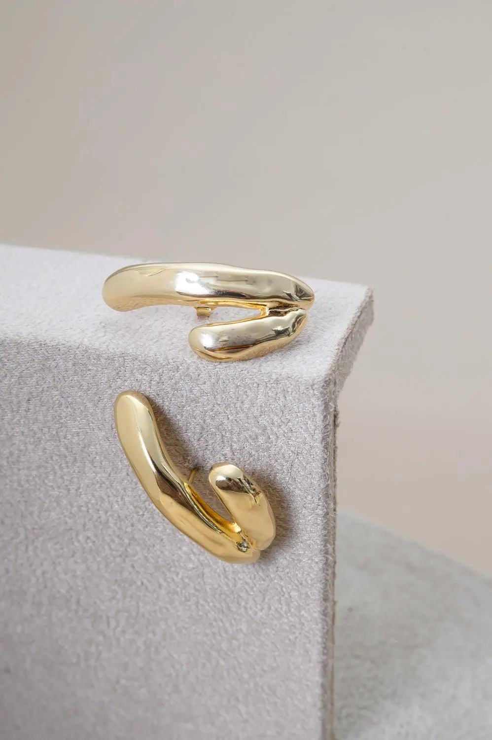 Brinco Duas Gamas com Banho em Ouro 18k