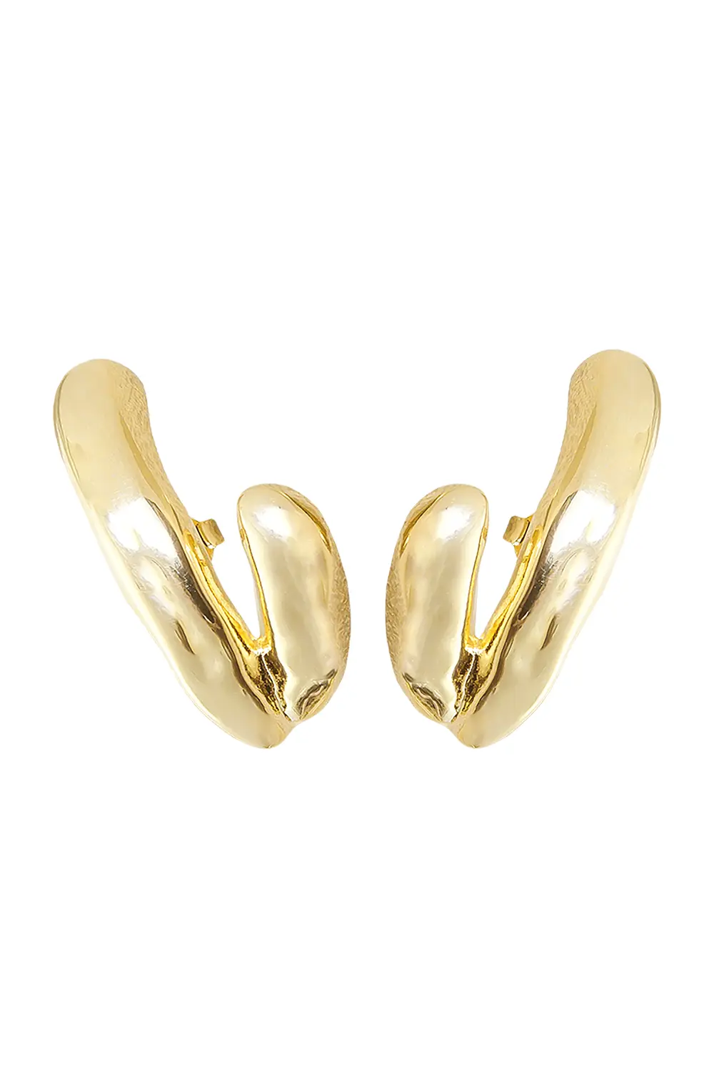 Brinco Duas Gamas com Banho em Ouro 18k