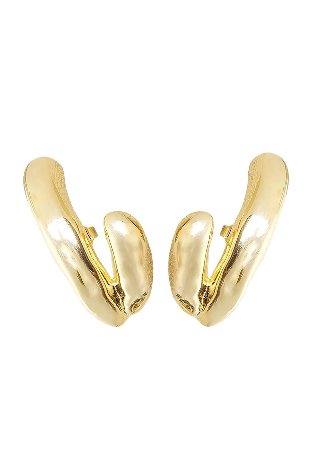 Brinco Duas Gamas com Banho em Ouro 18k